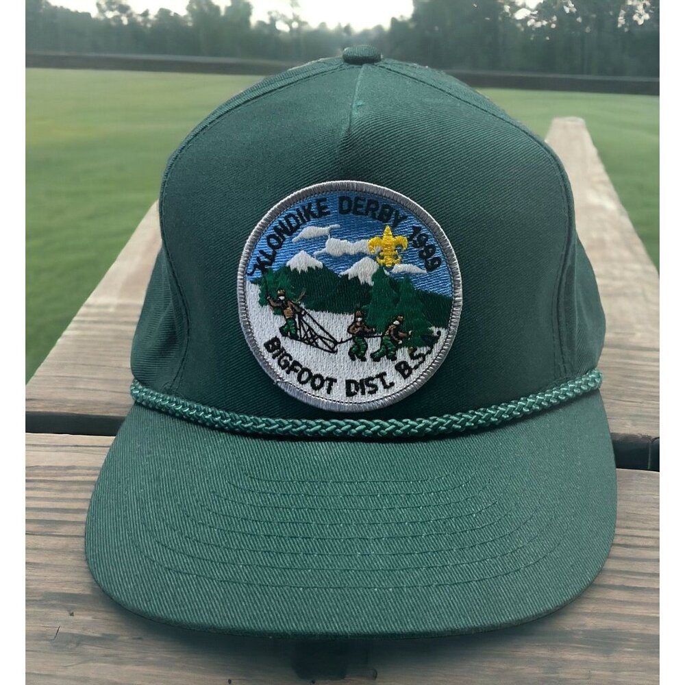 BSA Klondike Derby Snapback Hat Vintage Baseball Cap Bigfoot Dist 1989 Boy Scout